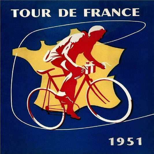 Cycling Poster 1951 Tour De France Poster Vintage Bicycle Poster 18" x 24"