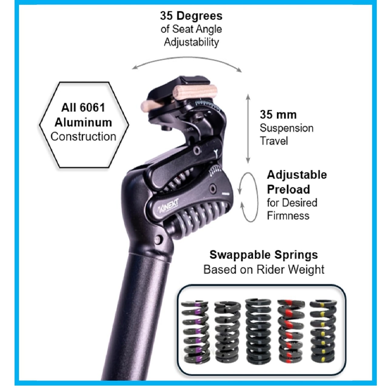 Kinekt Bike Suspension Seatpost, XR 31.6 x 350 -Used