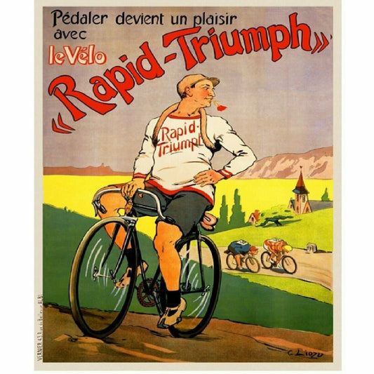 Cycling Poster Rapid-Triumph Vintage Cycling Art Bicycle Poster 24" x 36"