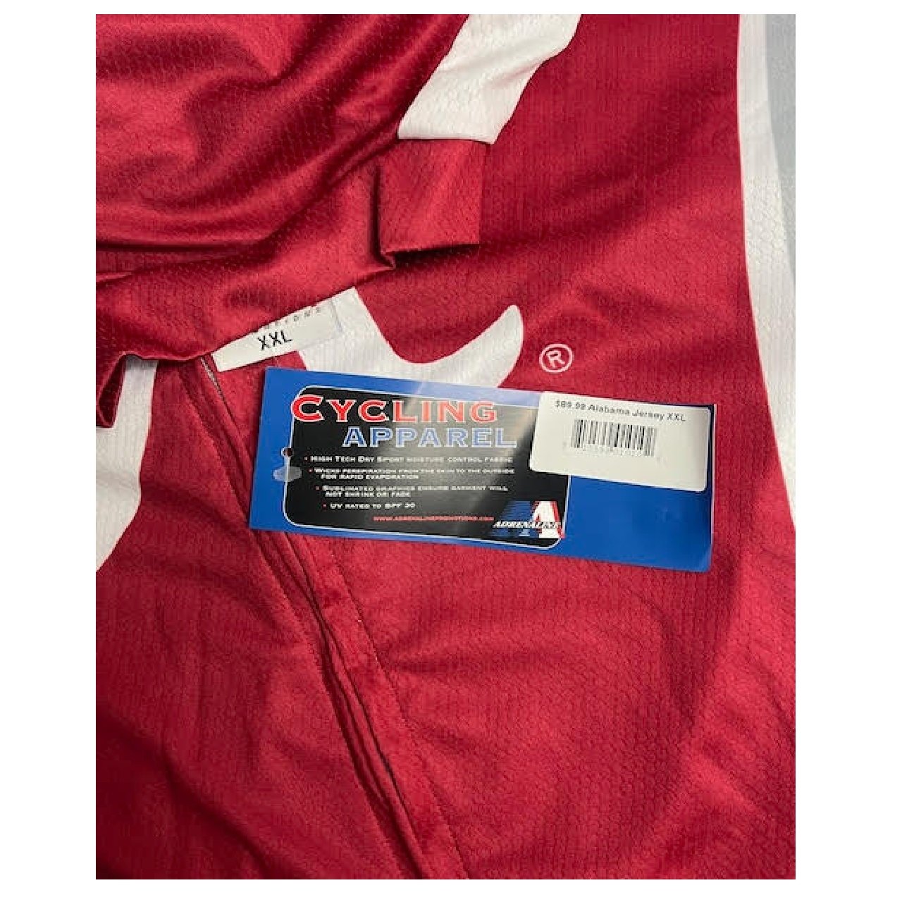 Alabama Crimson Tide Cycling Jersey  College Full zip Men's 2XL-V1