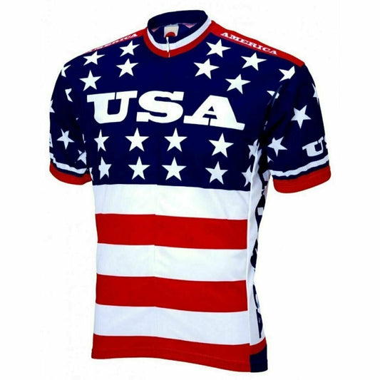 Cycling Jersey Team USA 1979 Replica Short sleeve full zip men's cycling jersey