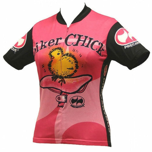 Biker Chick Women's Short sleeve Half zip cycling jersey Pink