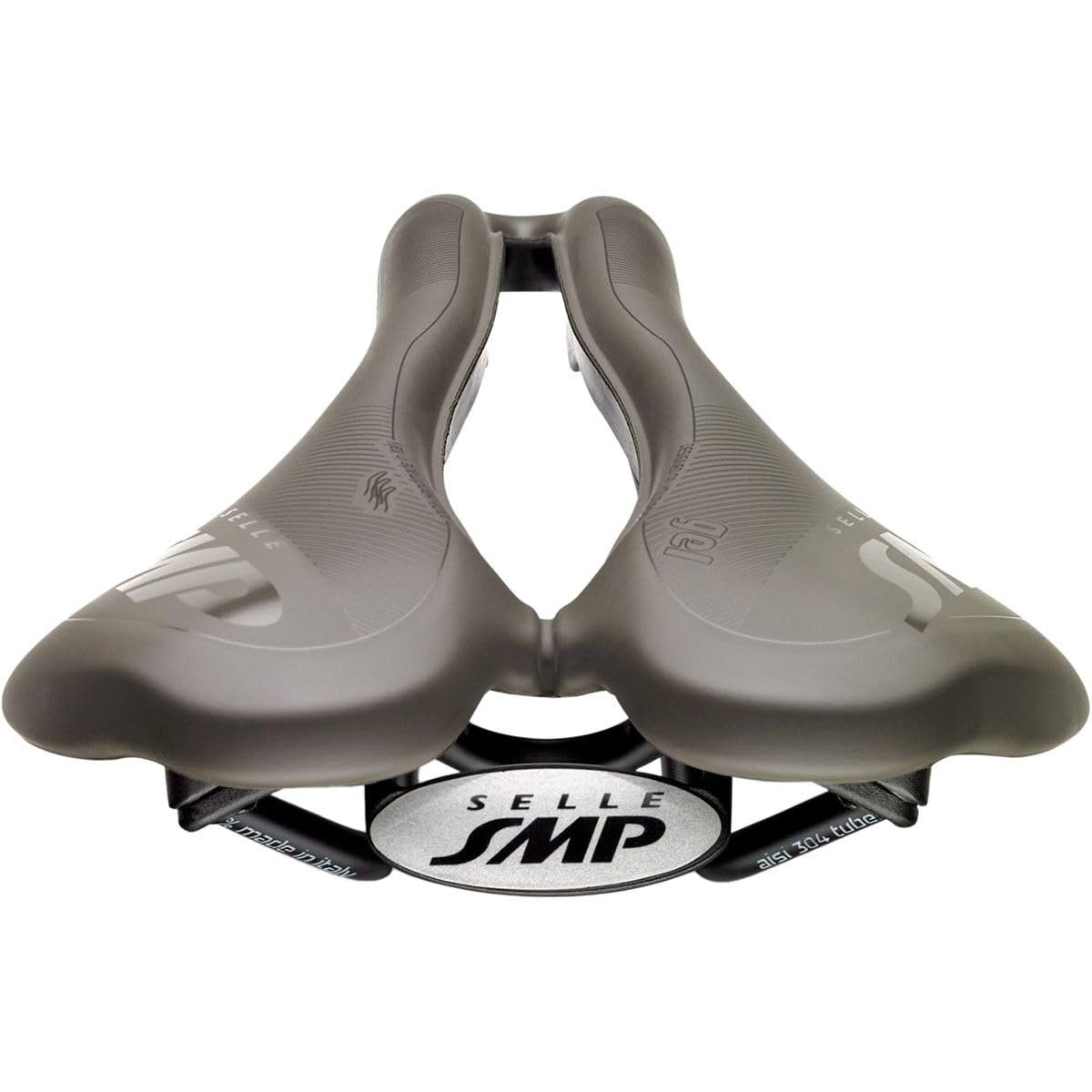 Selle SMP Vt30c-Gel Saddle W/ Carbon Rail Grey-Brown Gravel, 155Mm