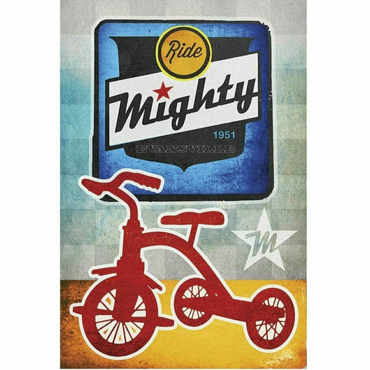 Cyling Poster Mighty Bicycles Vintage Bicycling Art Poster by John Evans