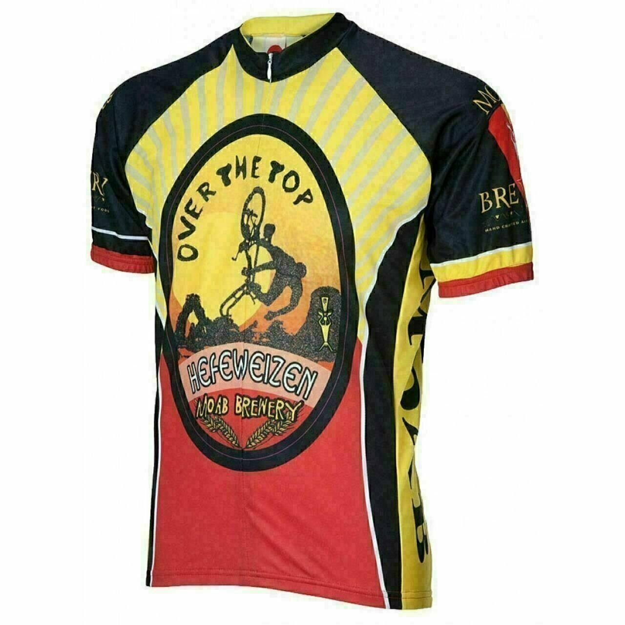 Cycling Jersey Moab Brewery Over the Top beer Men's Full Zip Short Sleeve