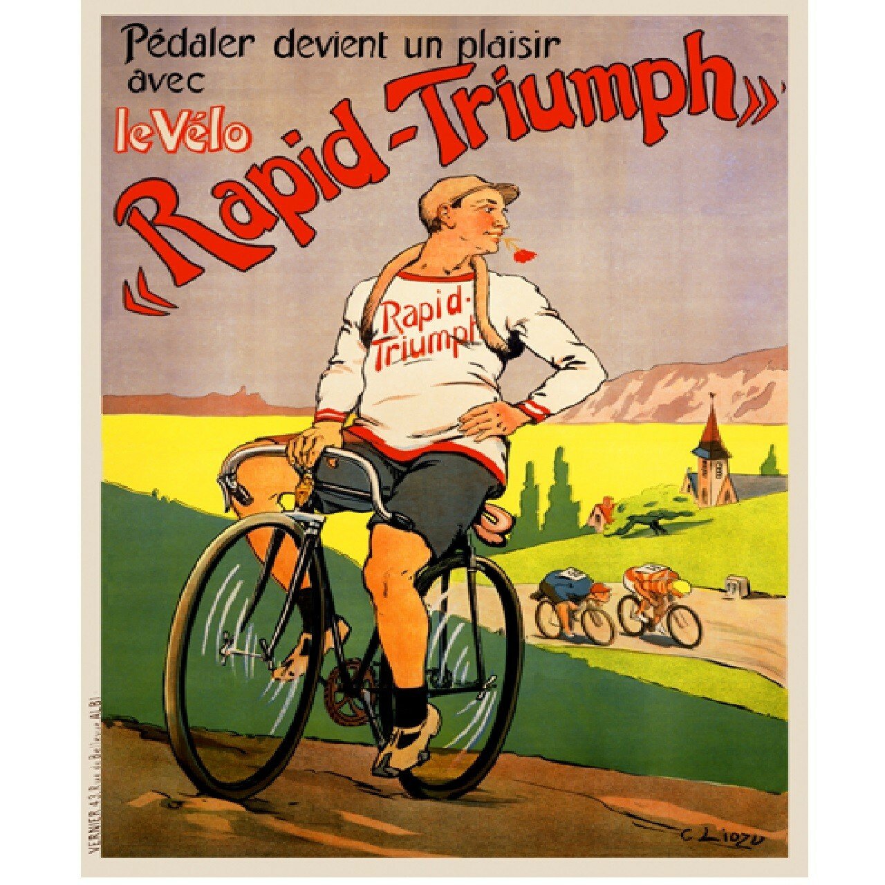 Cycling Poster Rapid-Triumph Vintage Cycling Art Bicycle Poster 11" x 17"