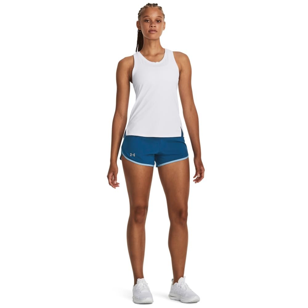 Under Armour Women's Fly by 2.0 Running Shorts, (426) Varsity Blue/Blizzard/Reflective, Large