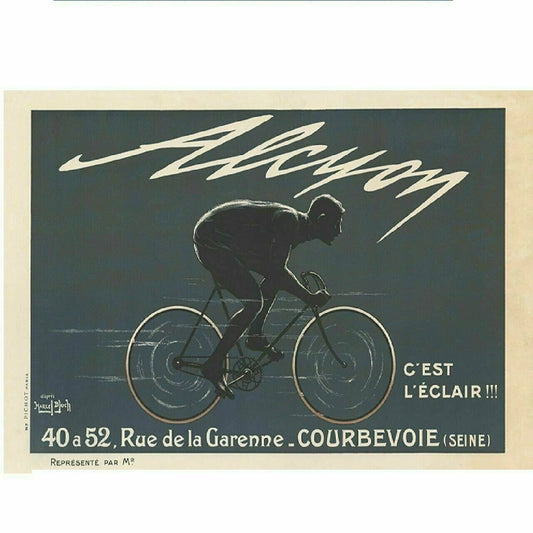 Cycling Poster Alcyon Bicycle  Fine Art Bicycle Poster 24" x 36"