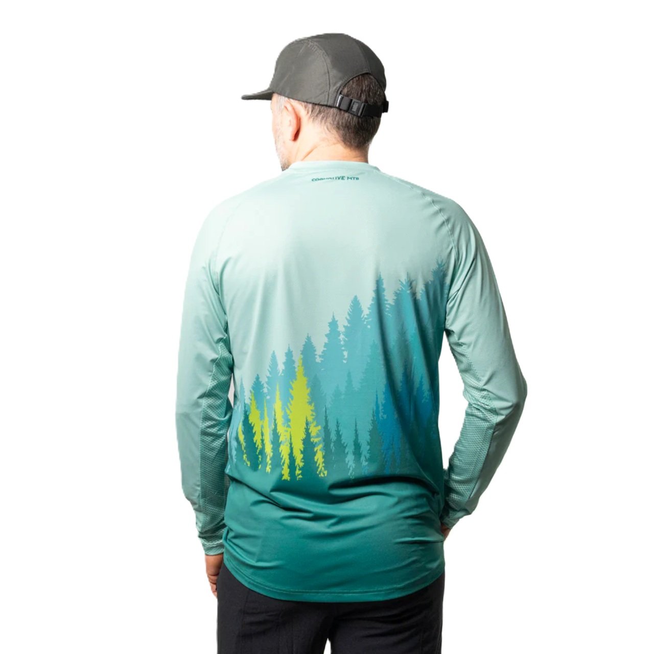 Cognative Men's Long Sleeve Ion Pro MTB Jersey-Teal Trees