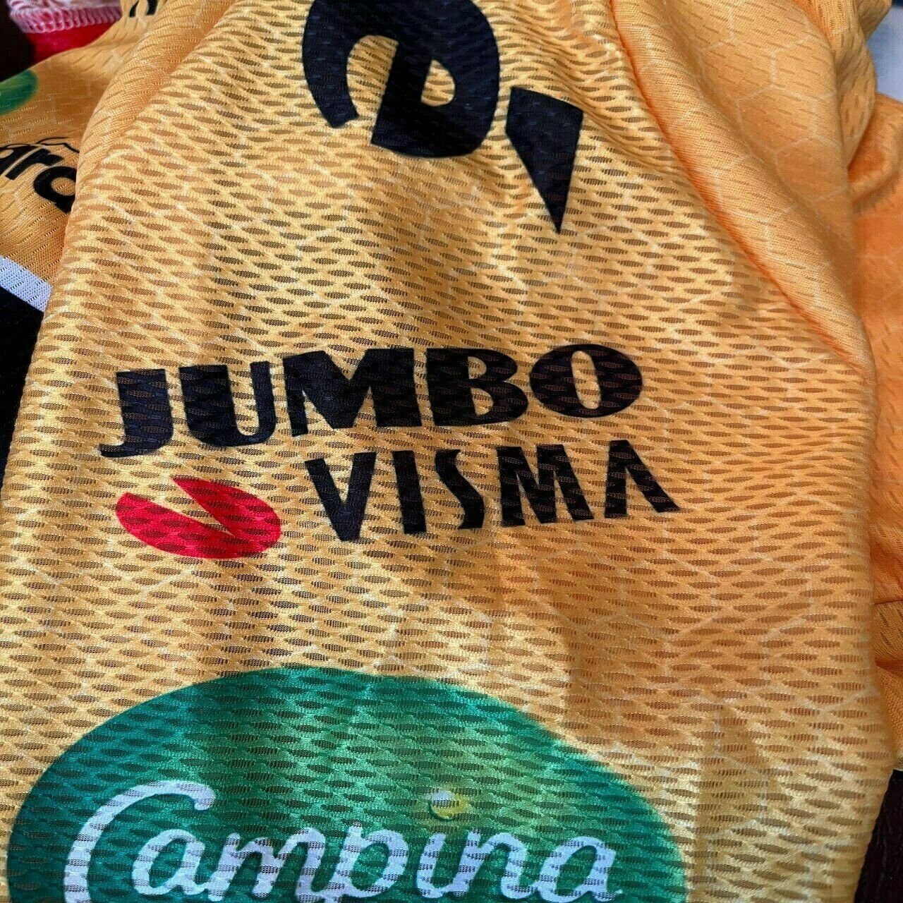 Cycling Jersey Team Jumbo-Visma 2022 Replica Cycling Jersey Short Sleeve Men's  (fits Small, size up)