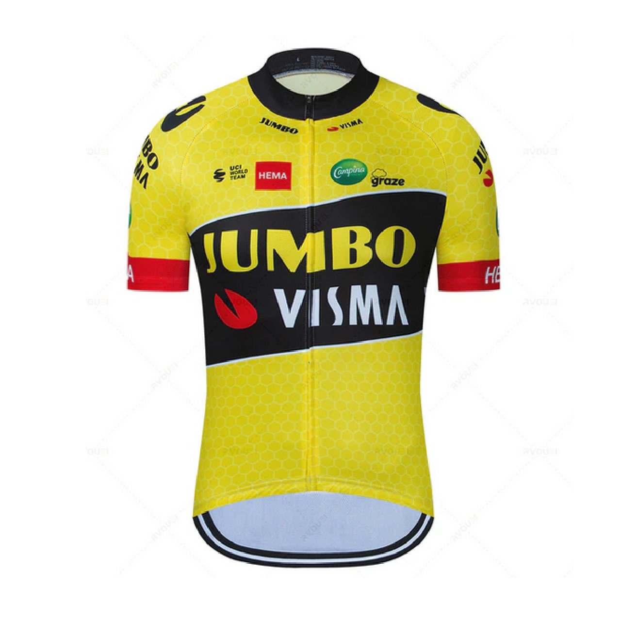 Jumbo Visma Replica Cycling Jersey TDF 22 Yellow (fits small)