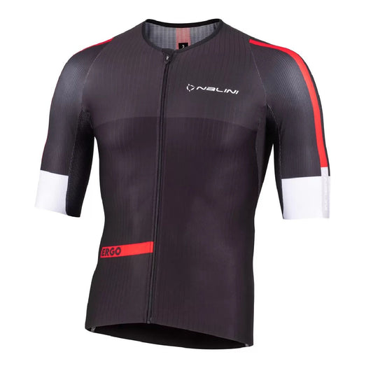 Nalini Veloce Full Zip Short Sleeve Cycling Jersey Black/Red