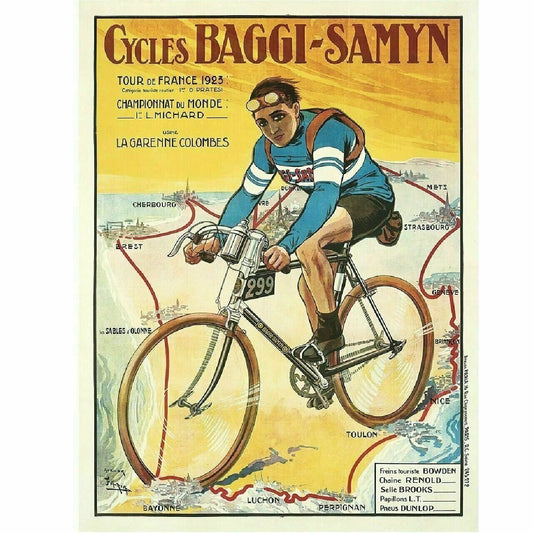 Bicycle Poster Baggy-Samyn Tour De France Fine Art Bicycle Poster 11" x 17"