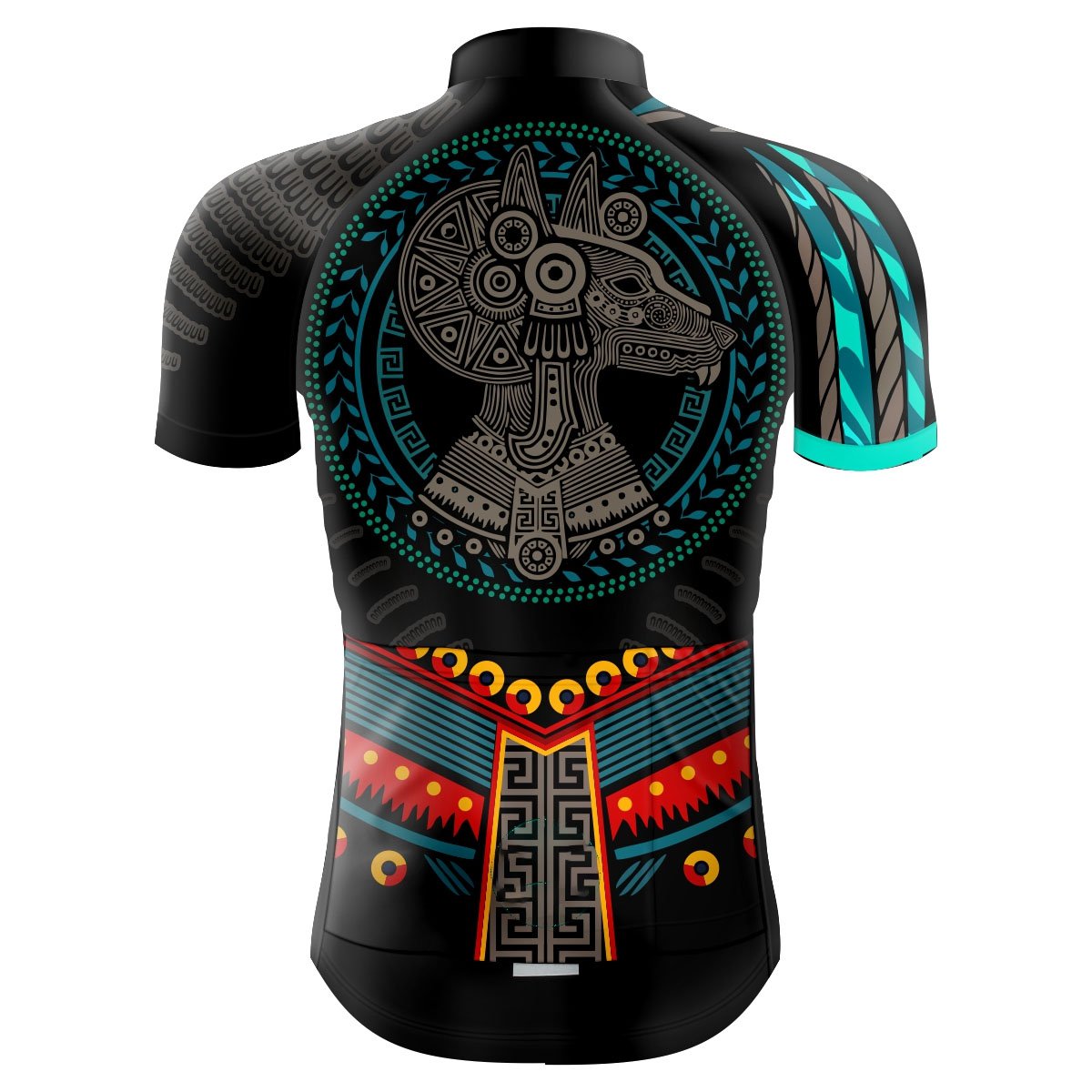 Cycling Jersey Mexico Aztec Head Print full Zip Mens