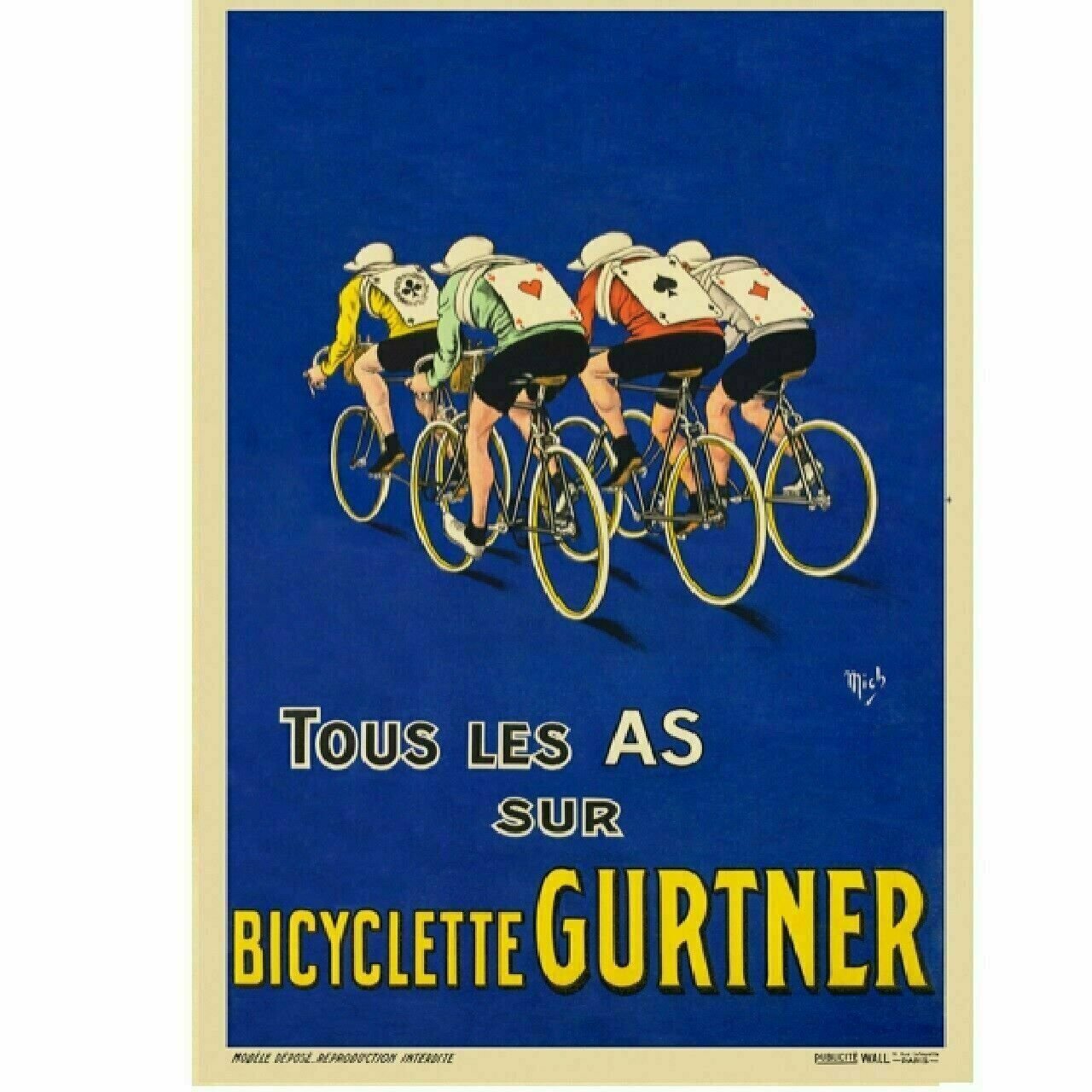 Cycling Poster Bicyclette Gurtner Poster Vintage Fine Art 18" x 24"