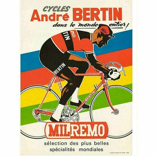 Cycling Poster Cycles Bertin Cycling Poster Vintage Bicycling Art Poster