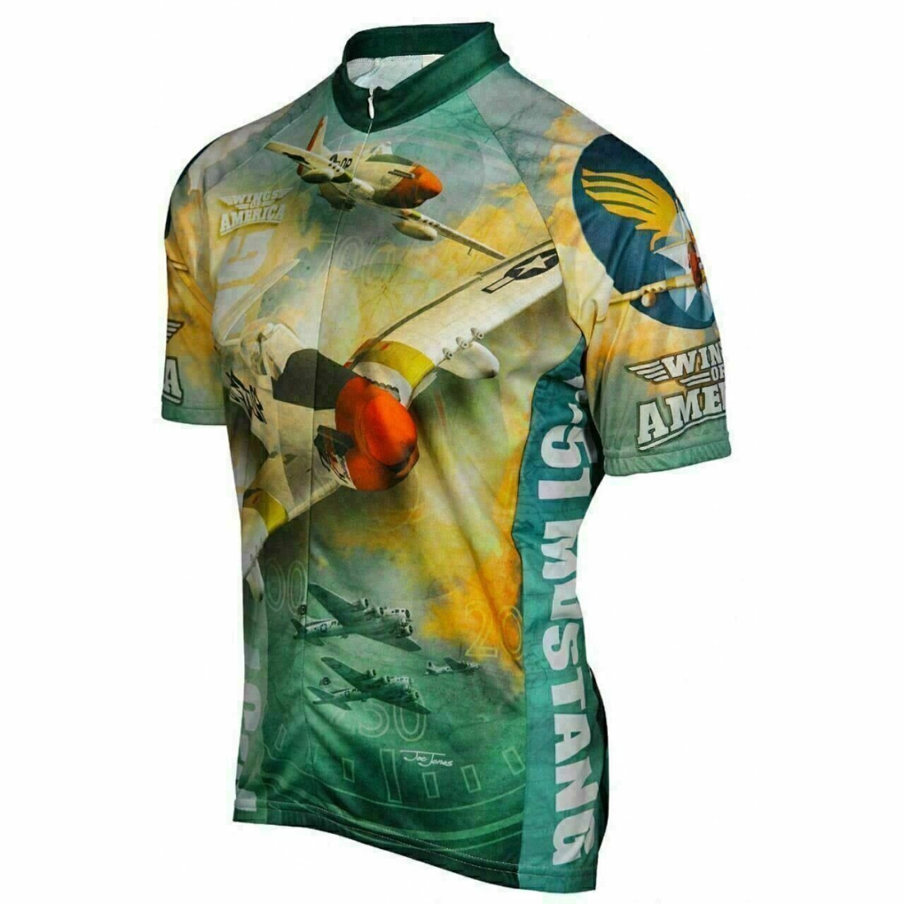 World Jerseys Men's P-51 Mustang Airplane Cycling Jersey