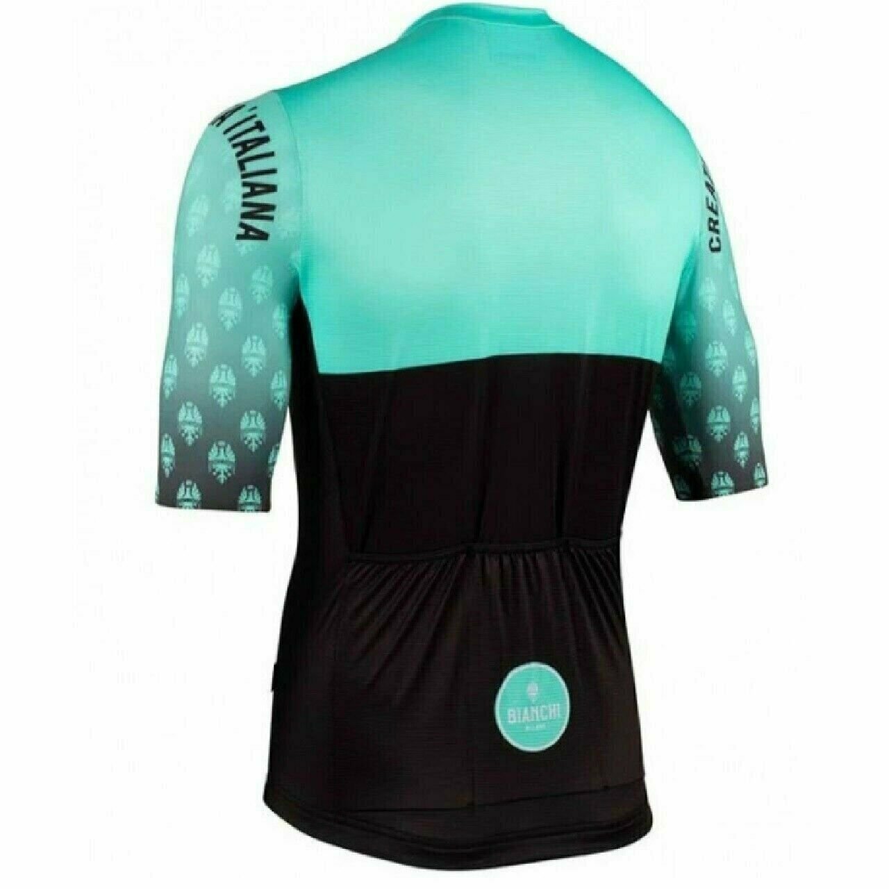 Nalini Bianchi Milano Tirano Short Sleeve Cycling Jersey Black/Celeste