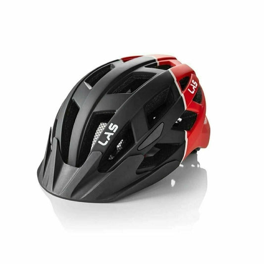 Cycling Helmet LAS Enigma Mountain Bike Helmet w/Removable Visor Black/Red