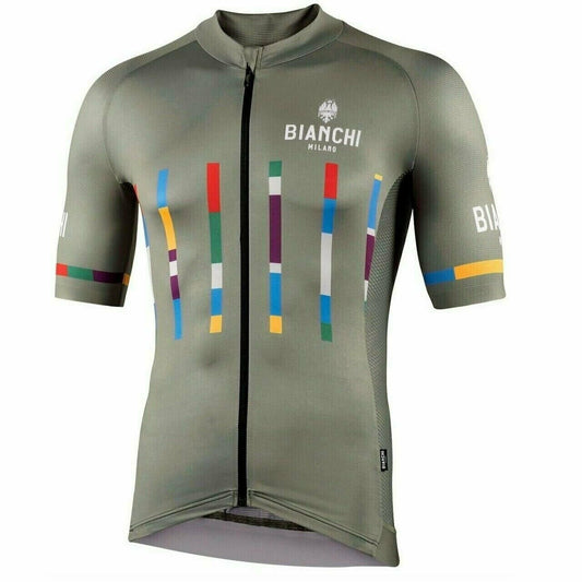 Cycling Jersey Nalini Bianchi Milano Fanaco Short Sleeve Olive