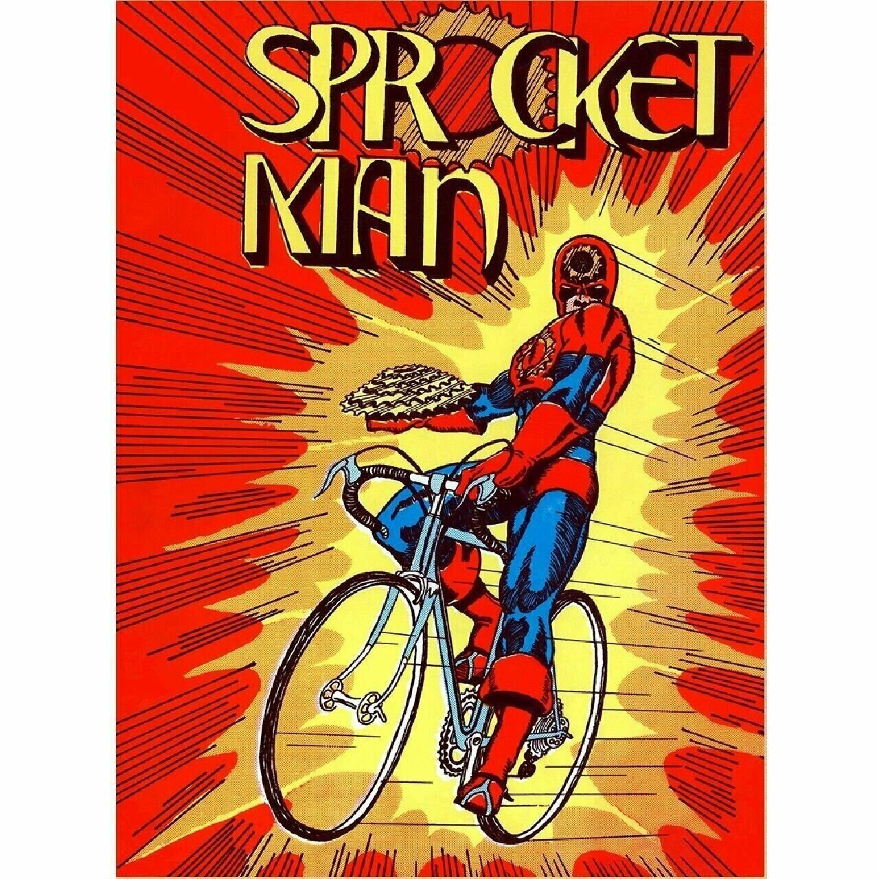 Cycling Poster Sprocket Man Bicycle Poster Fine Art Vintage 11" x 17"