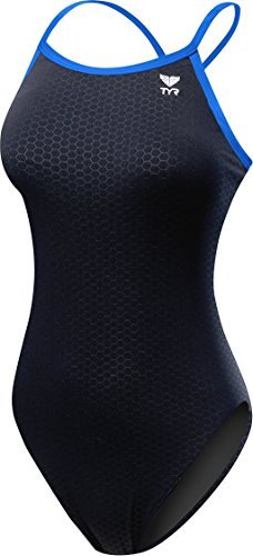 TYR Women’s Hexa Diamondfit Swimsuit, Black/Blue, 32