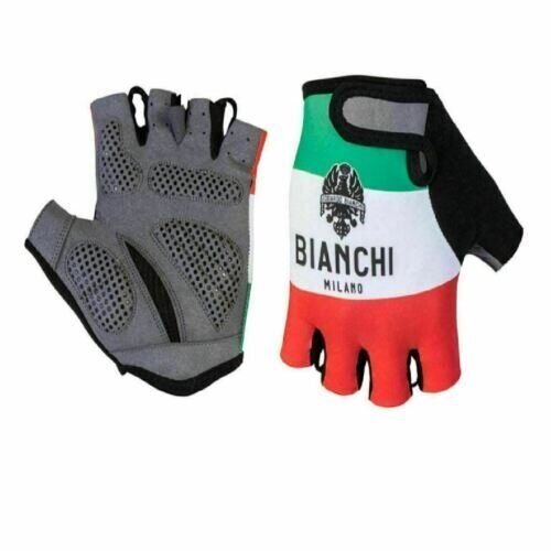 Cycling Gloves Bianchi-Milano Fingerless Padded Italia Cycling Gloves