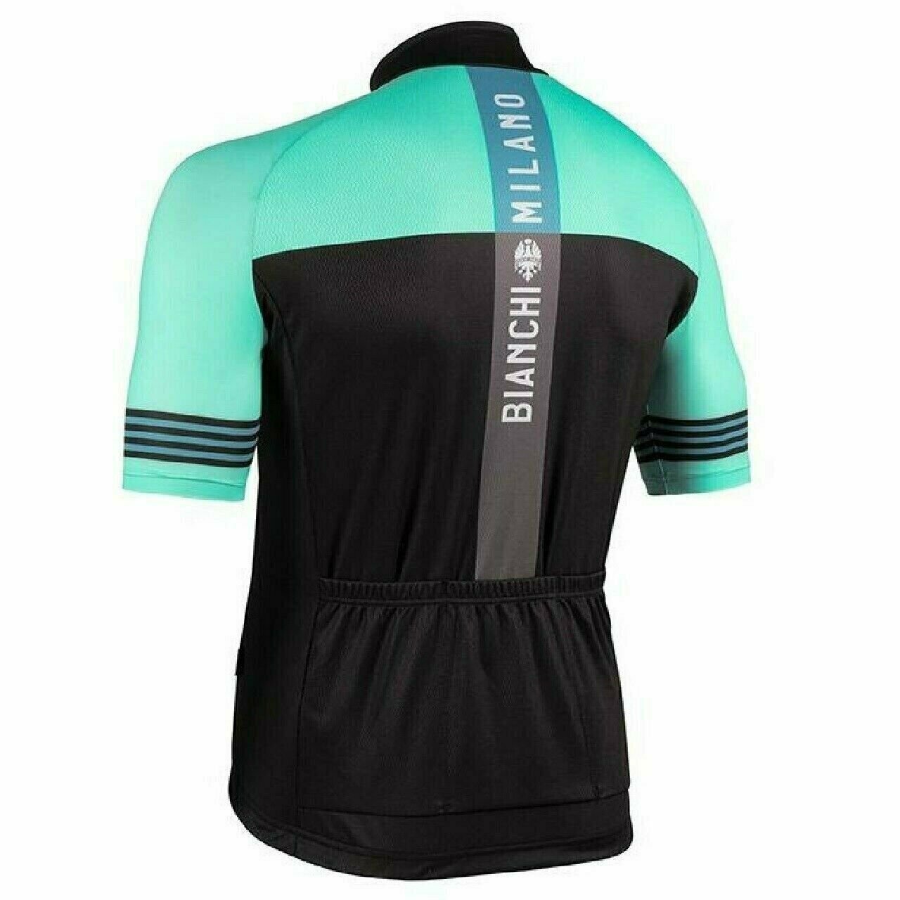 Cycling Jersey Nalini 2021 Bianchi Milano Prizzi Short Sleeve Black/Celeste