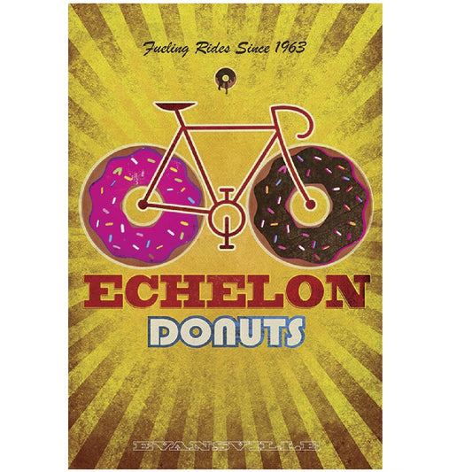 Echelon Donuts by John Evans Vintage Bicycling Art Poster 11" x 17"