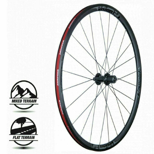 Vision Team 30 Bicycle Wheels 18Hx24H 700c Clincher 30mm alloy rim Shimano 11spd