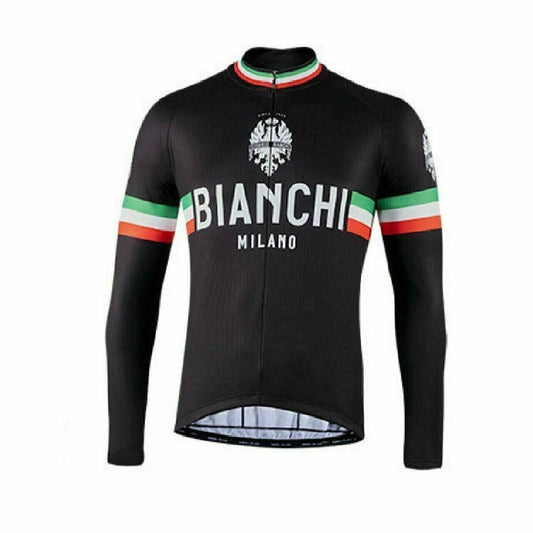 Bianchi Milano Storia Leggenda Long Sleeve Cycling Jerseys Black