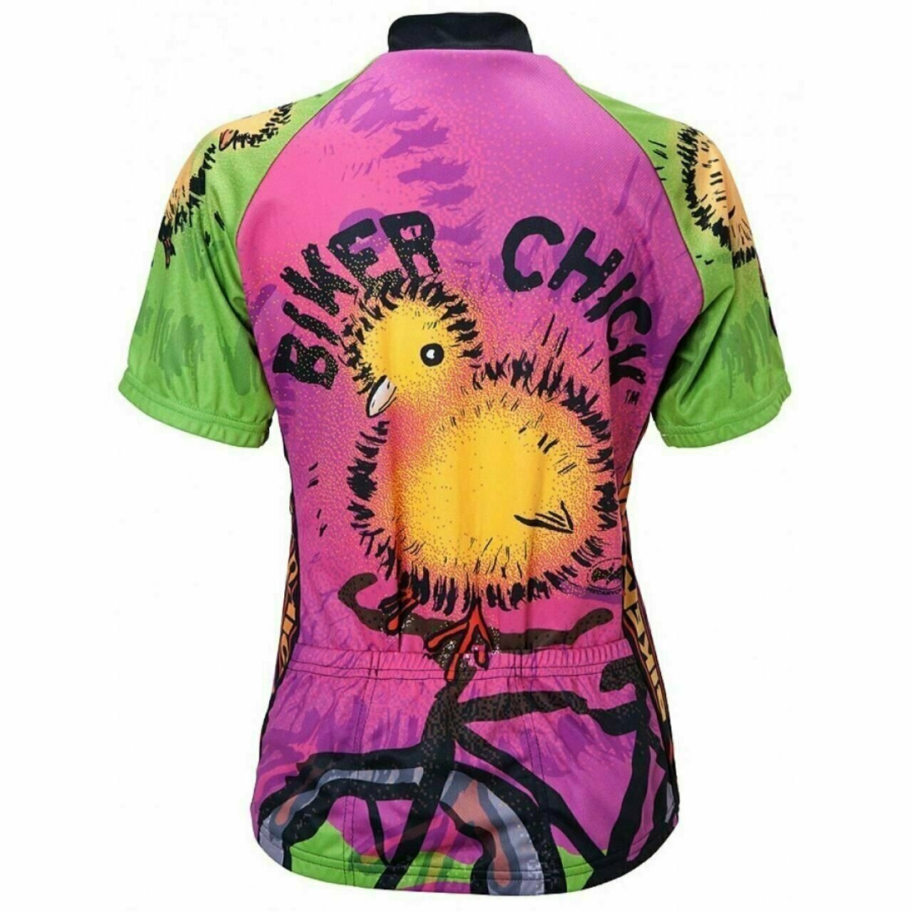 Cycling Jersey Biker Chick on a Bike Women's Short sleeve Half zip