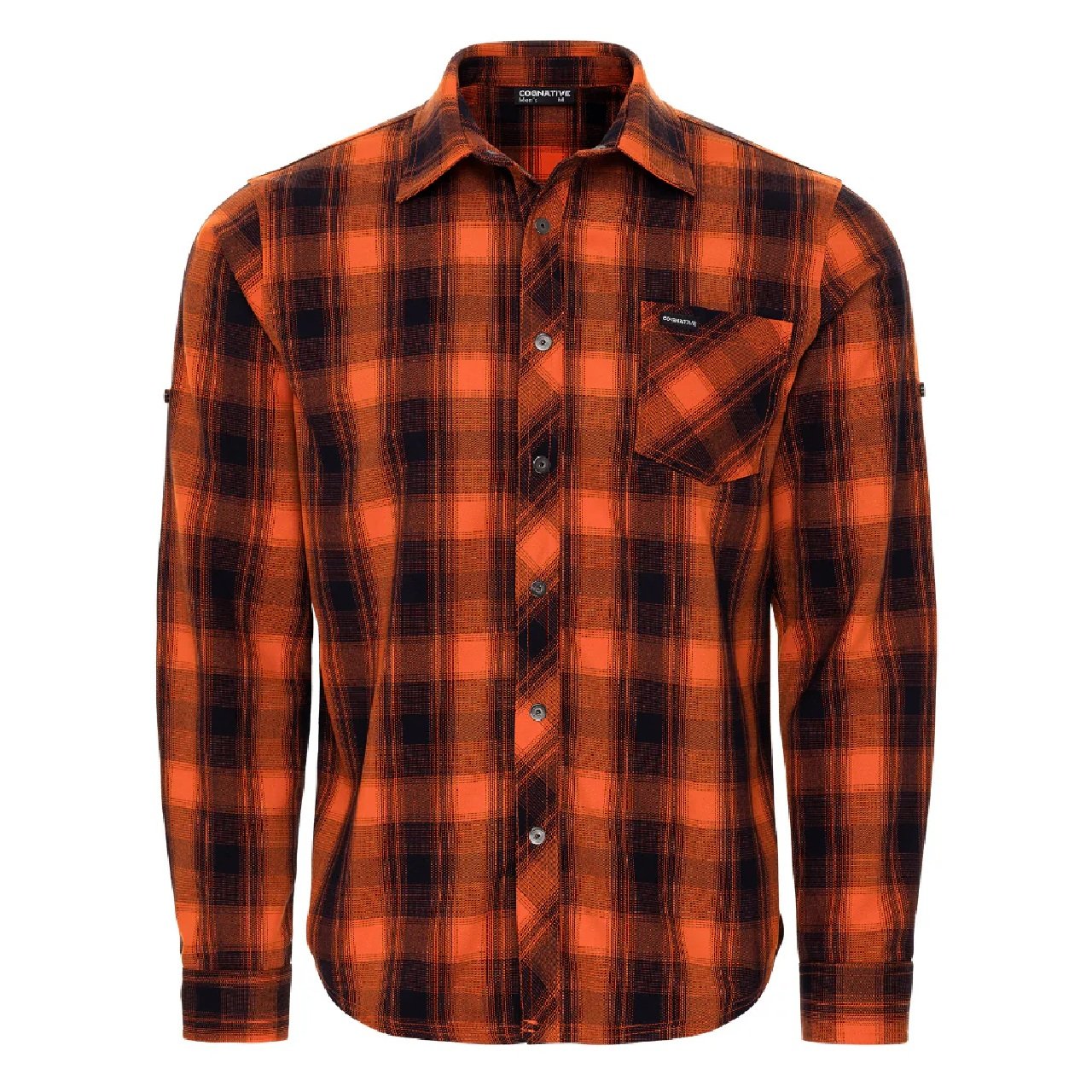 Cognative Men's Technical Mountain Bike Flannel MTB Shirt-Orange