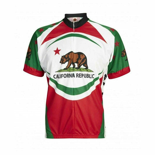 Cycling Jersey California Republic Bear Short sleeve Full zip men's