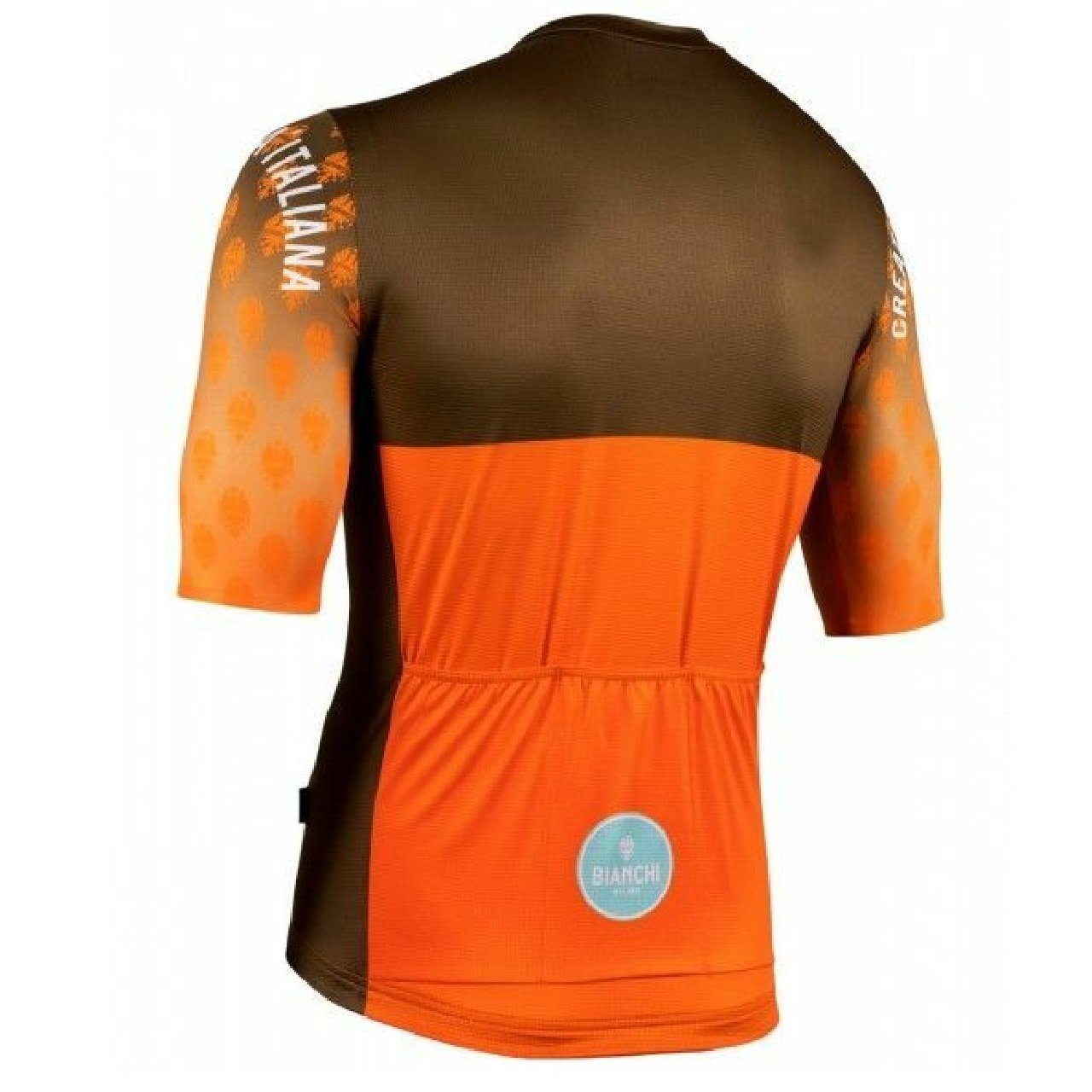 Nalini 2021 Bianchi Milano Tirano Short Sleeve Cycling Jersey Orange/Olive