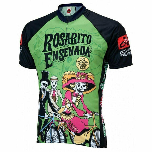 Cycling Jersey Rosarito Ensenada Day of the Dead Short Sleeve Full Zip  Men's