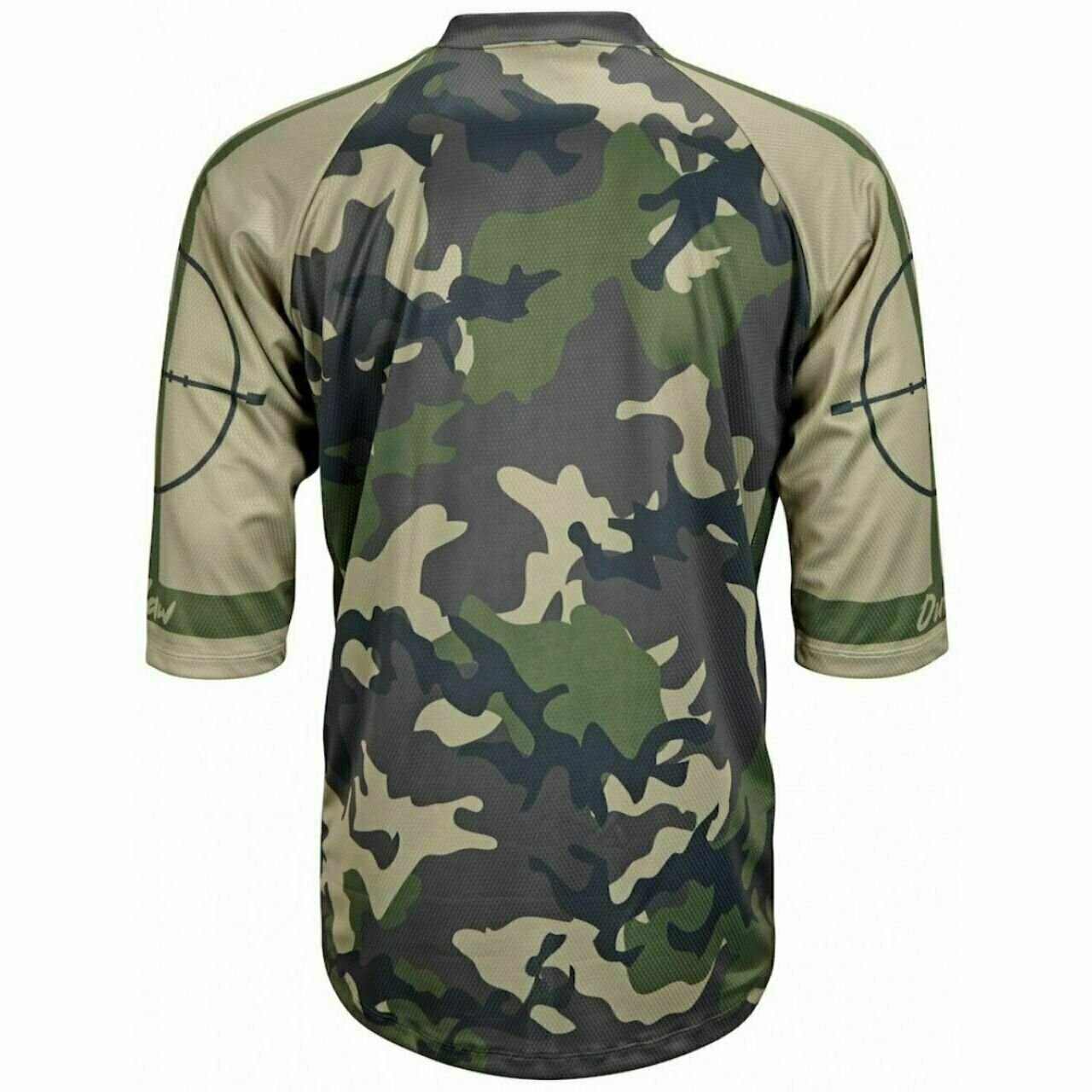 Mountain Bike Jersey Outlaw Green Camo Men's 3/4 length sleeve loose fit casual