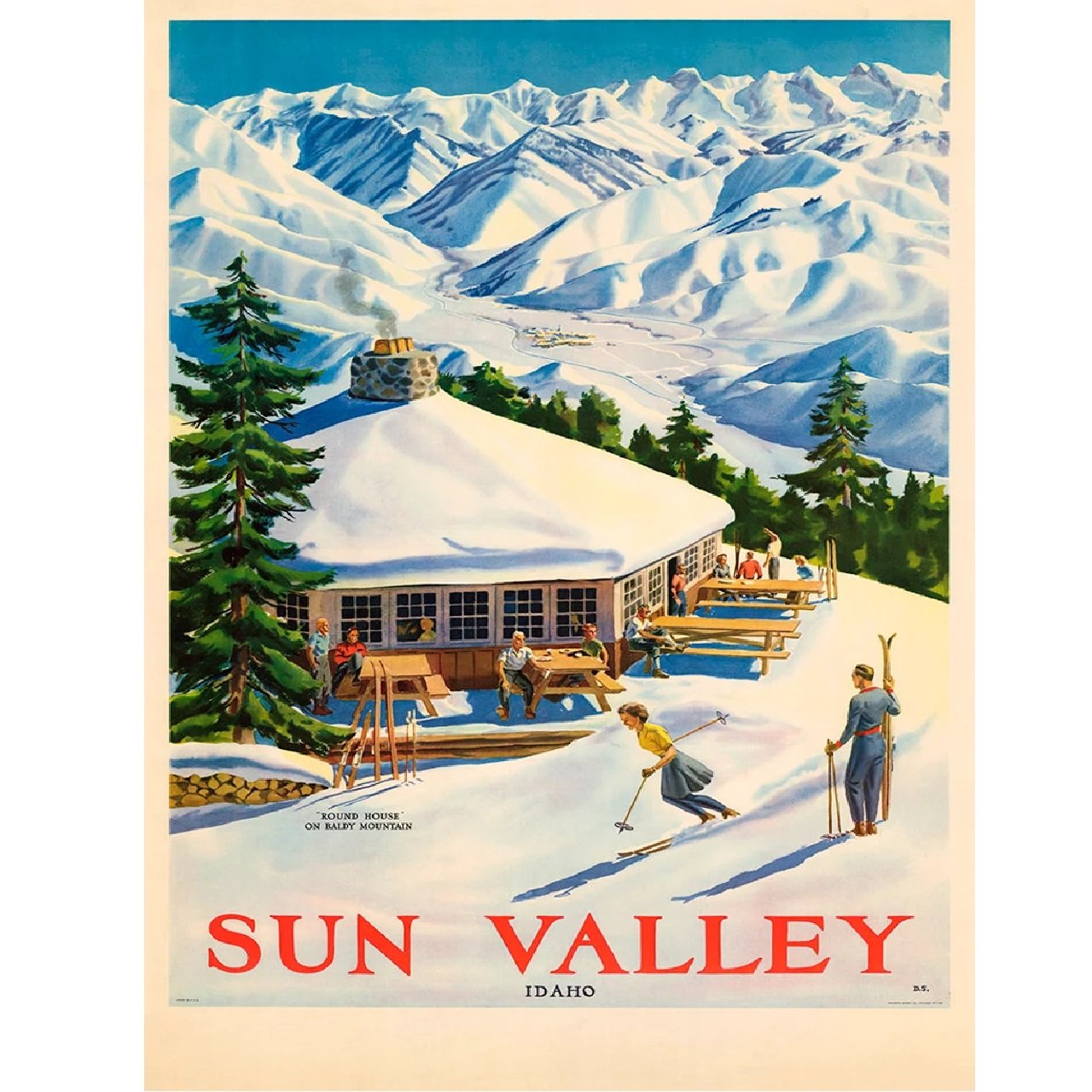 Sun Valley Idaho Ski Travel Poster Reproduction