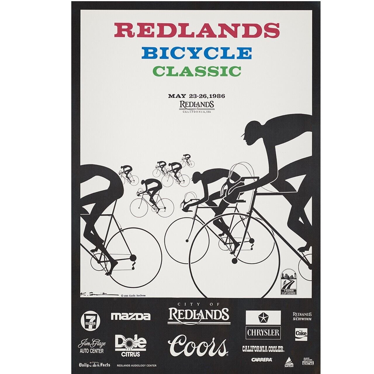 Cycling Poster Redlands Bicycle Classic 1986 Bicycling Art Poster