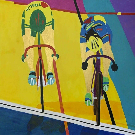 Cycling Poster Ferris vs Dubnikoff  Velodrome Bike Racing Bicycling Art Poster