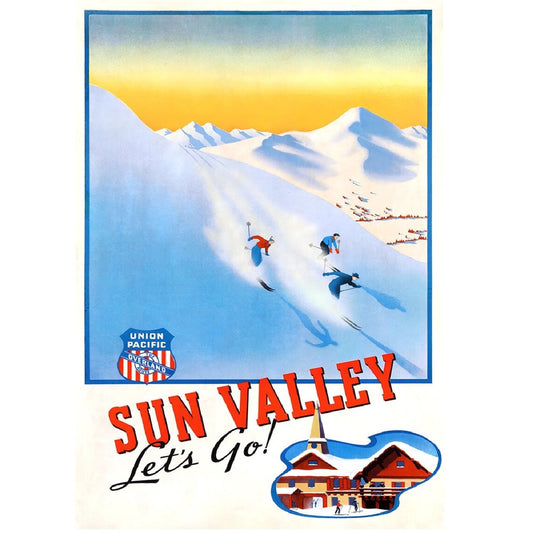 Sun Valley Idaho Ski Travel Union Pacific Poster Reproduction