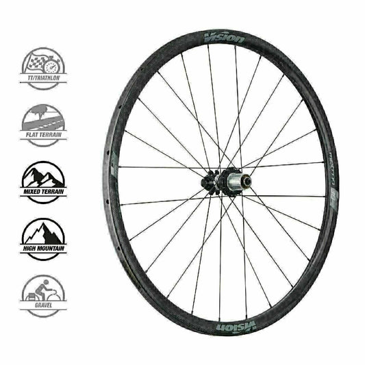 Carbon Road Wheels Vision Metron 30 SL Disc Center Lock Tubular 16/21H 11 spd