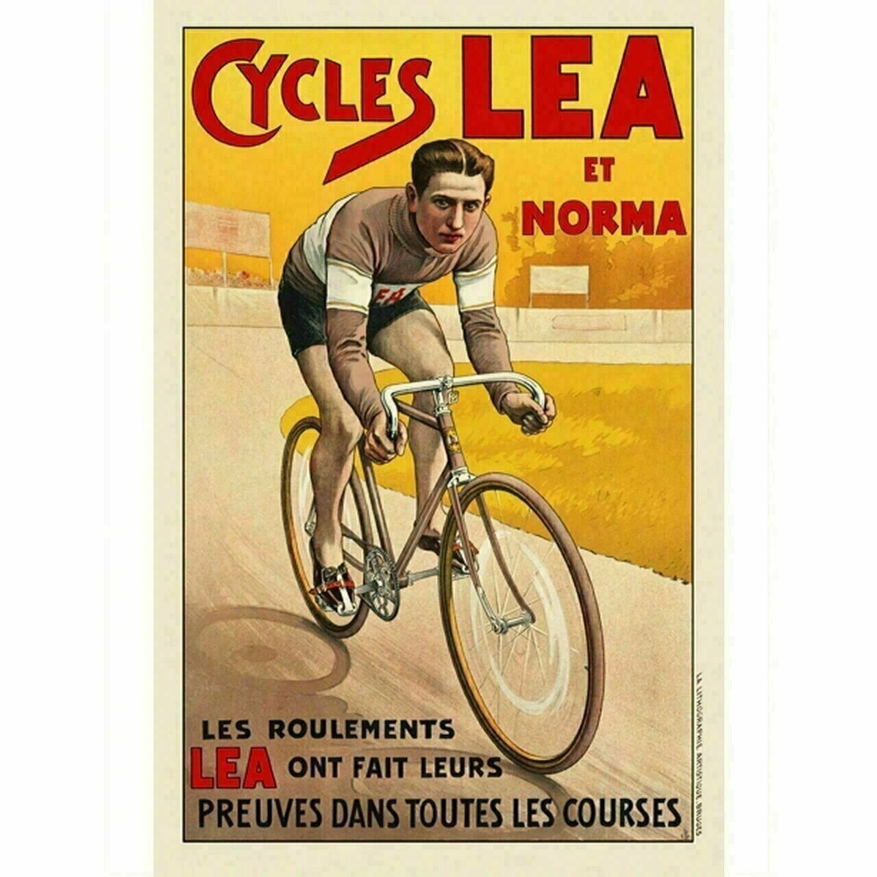 Cycling Poster Cycles LEA Cycling Poster Vintage Bicycling Art Poster