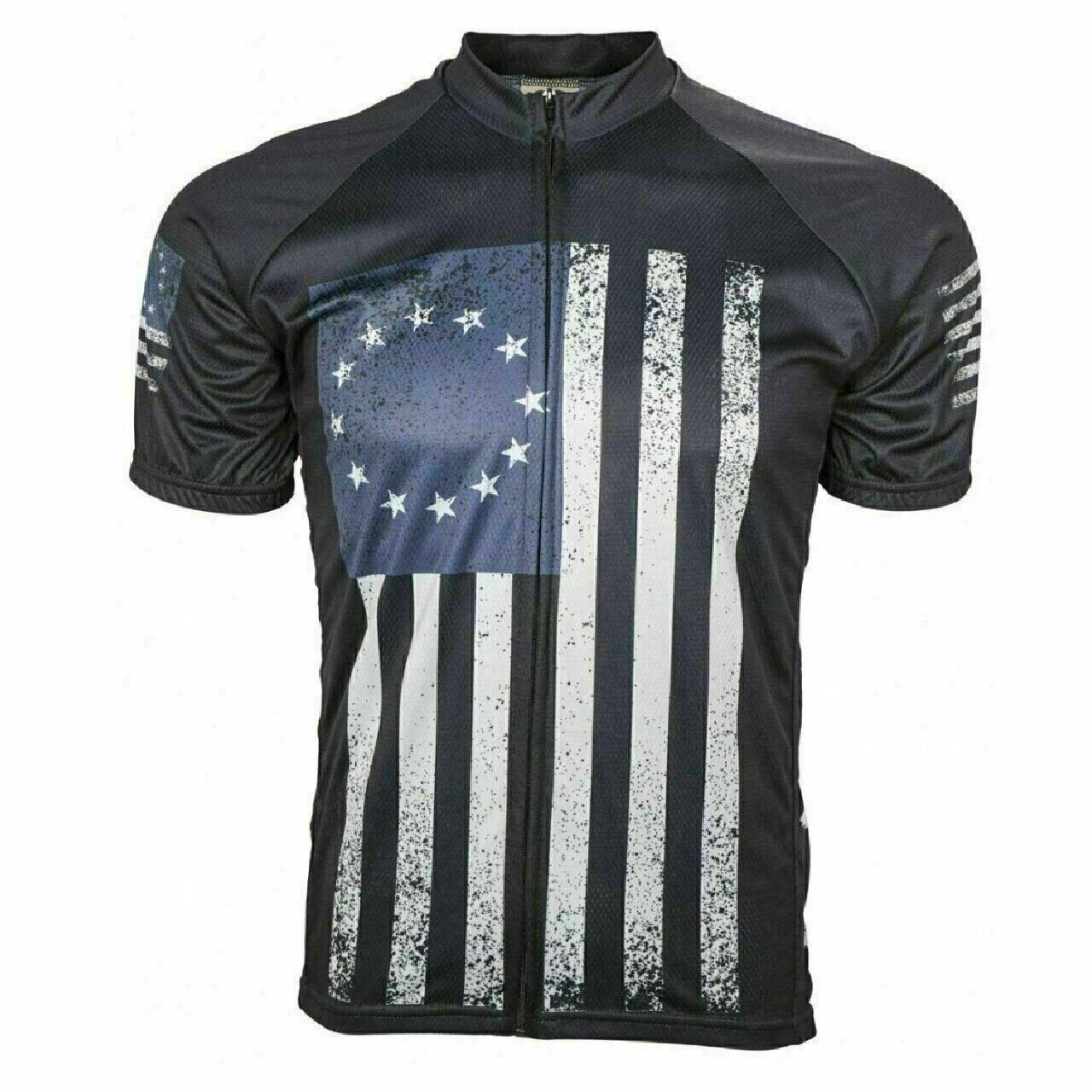 Cycling Jersey World Jersey Old Betsy US Flag Full Zip Men's