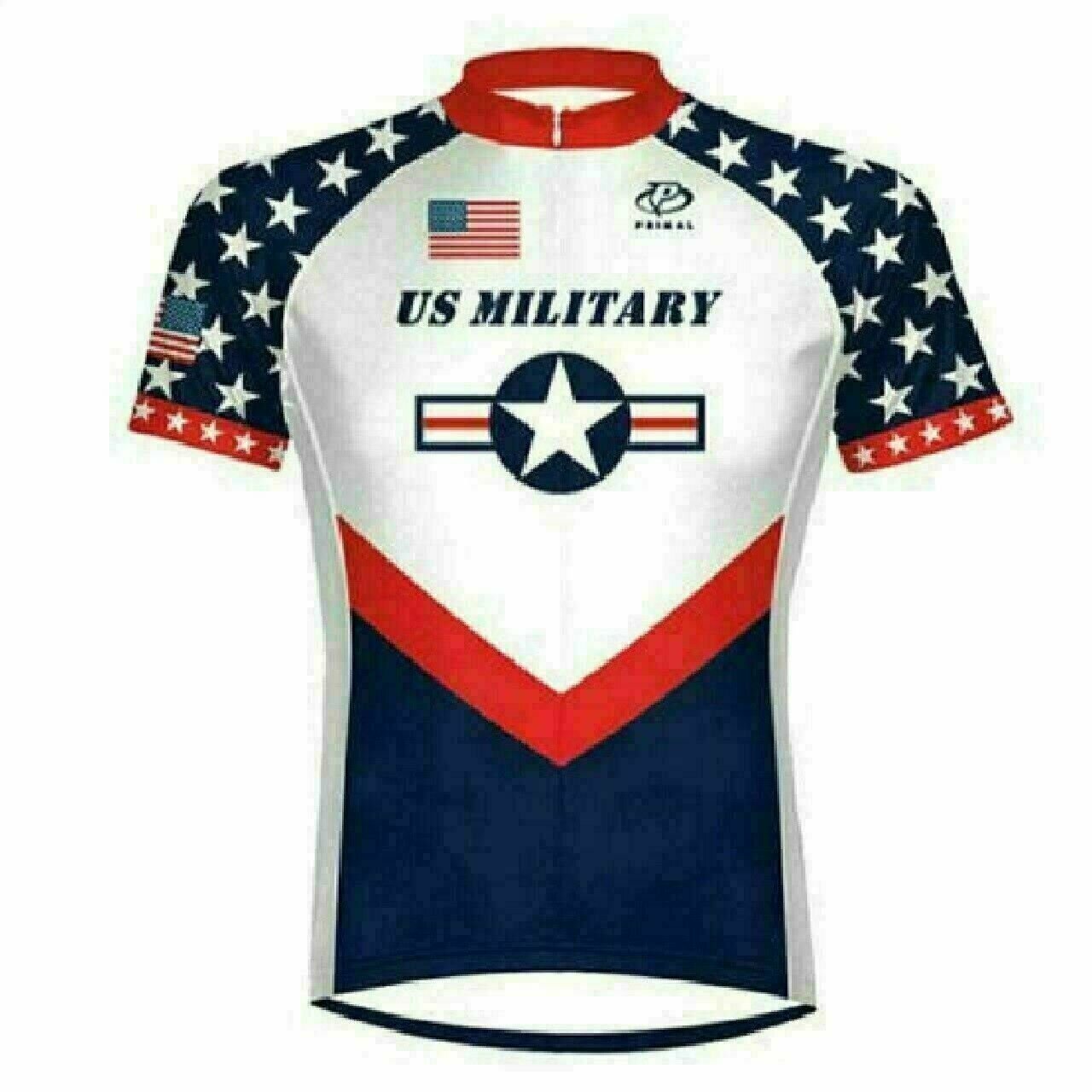 Cycling Jersey Primal Wear US Military Team Men's 3/4 zip Sport Cut - Size Small