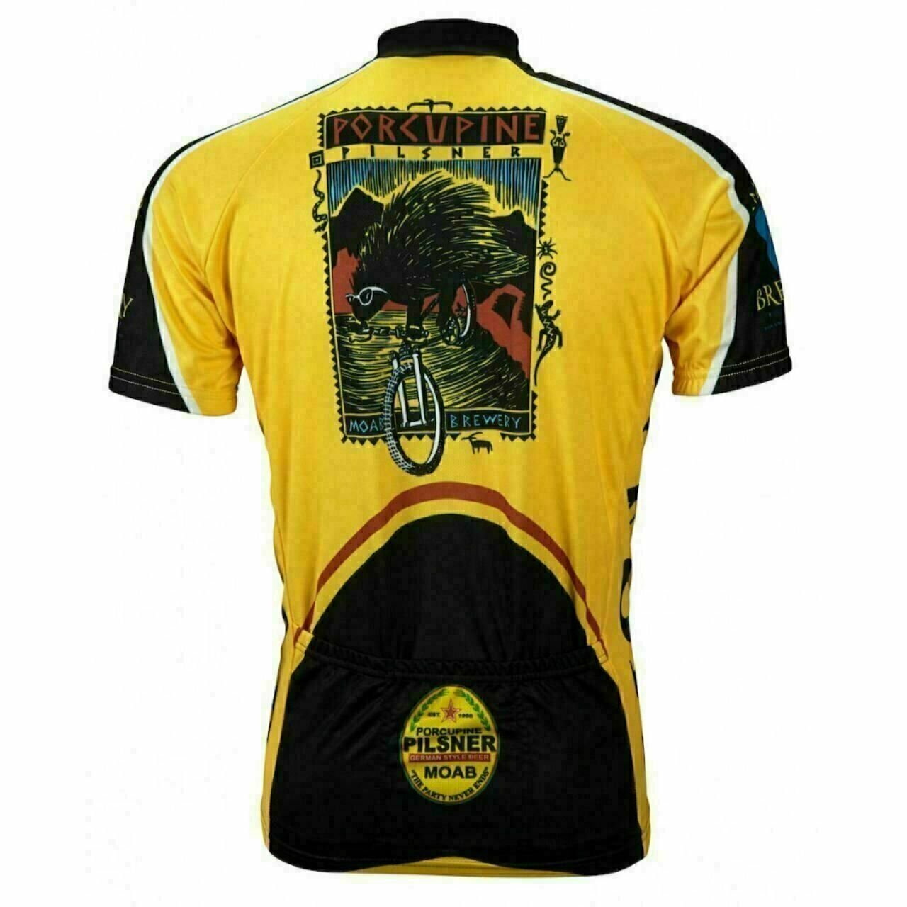 Cycling Jersey Moab Brewery Porcupine Pilsner beer Men's 19" Zip Short Sleeve