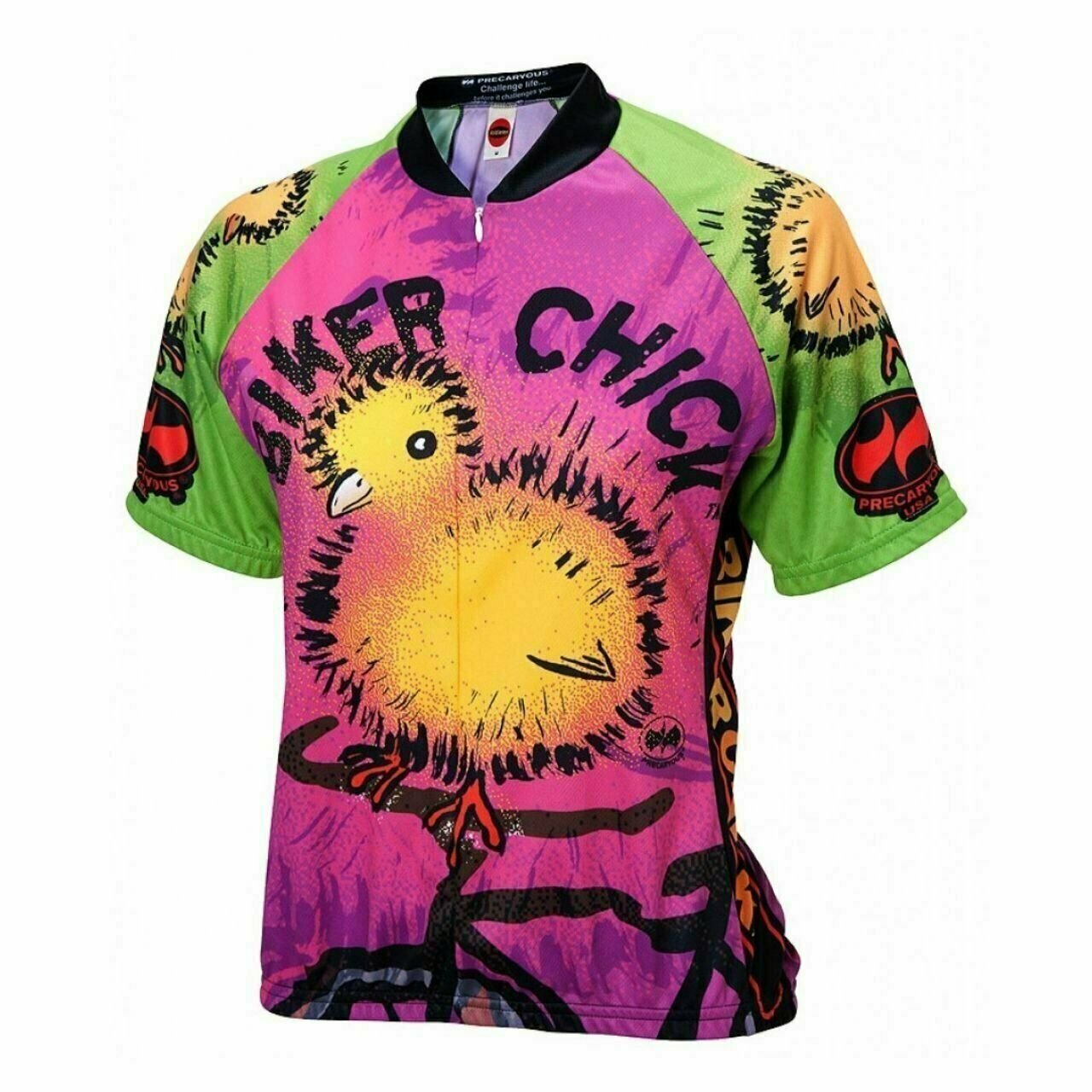 Cycling Jersey Biker Chick on a Bike Women's Short sleeve Half zip