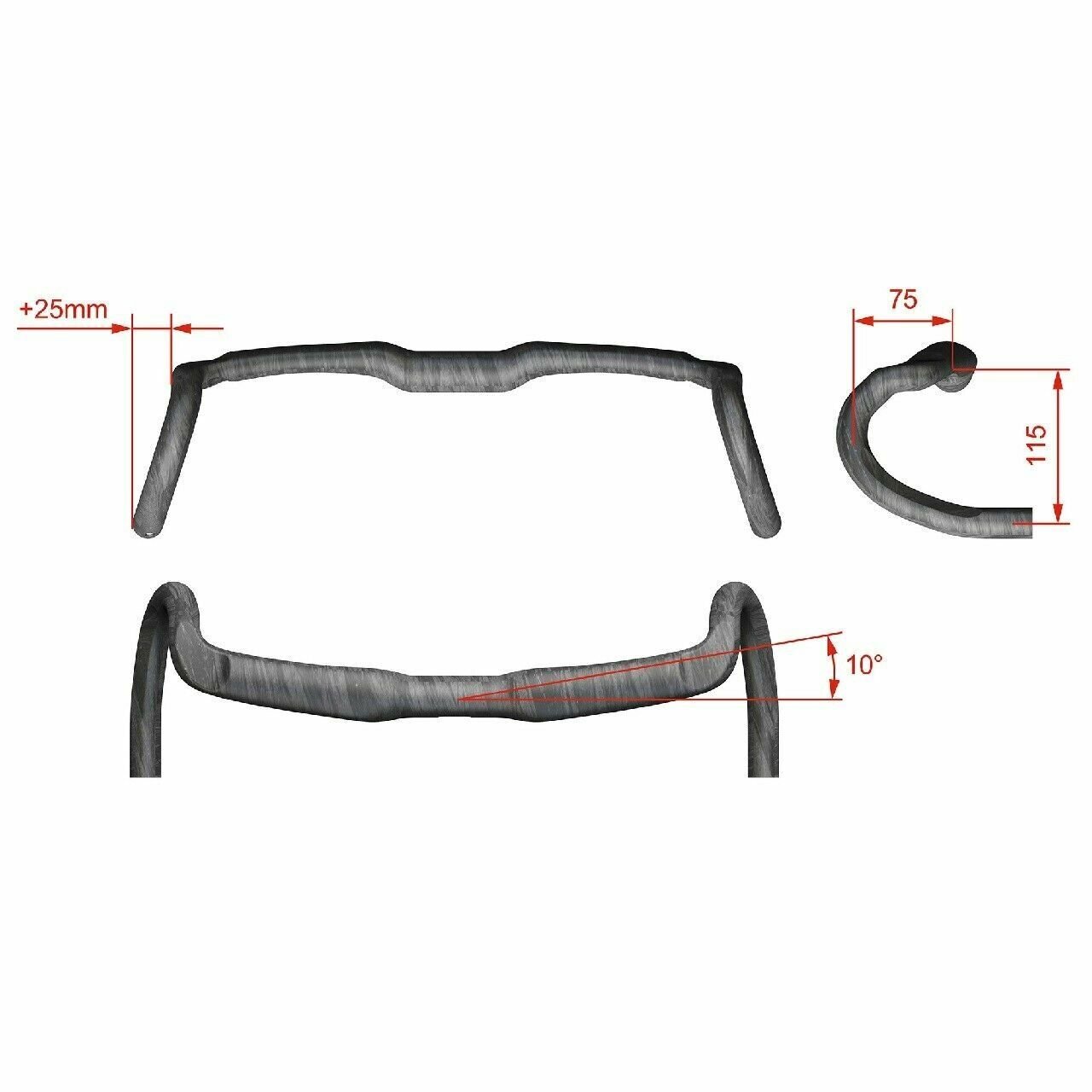 CARBON HANDLEBAR FSA K-WING AGX CARBON HANDLEBAR 31.8 x 400mm (40cm)