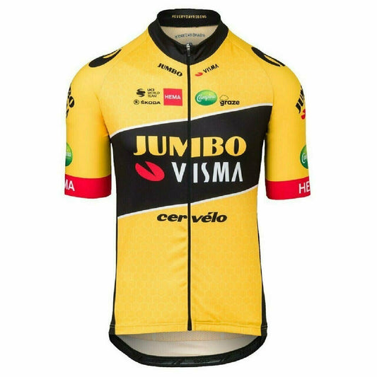 Cycling Jersey Team Jumbo-Visma 2022 Replica Cycling Jersey Short Sleeve Men's  (fits Small, size up)