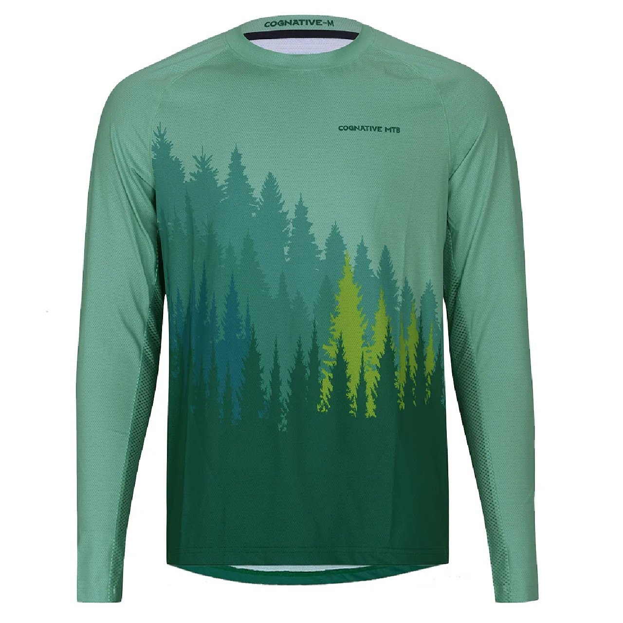 Cognative Men's Long Sleeve Ion Pro MTB Jersey-Teal Trees